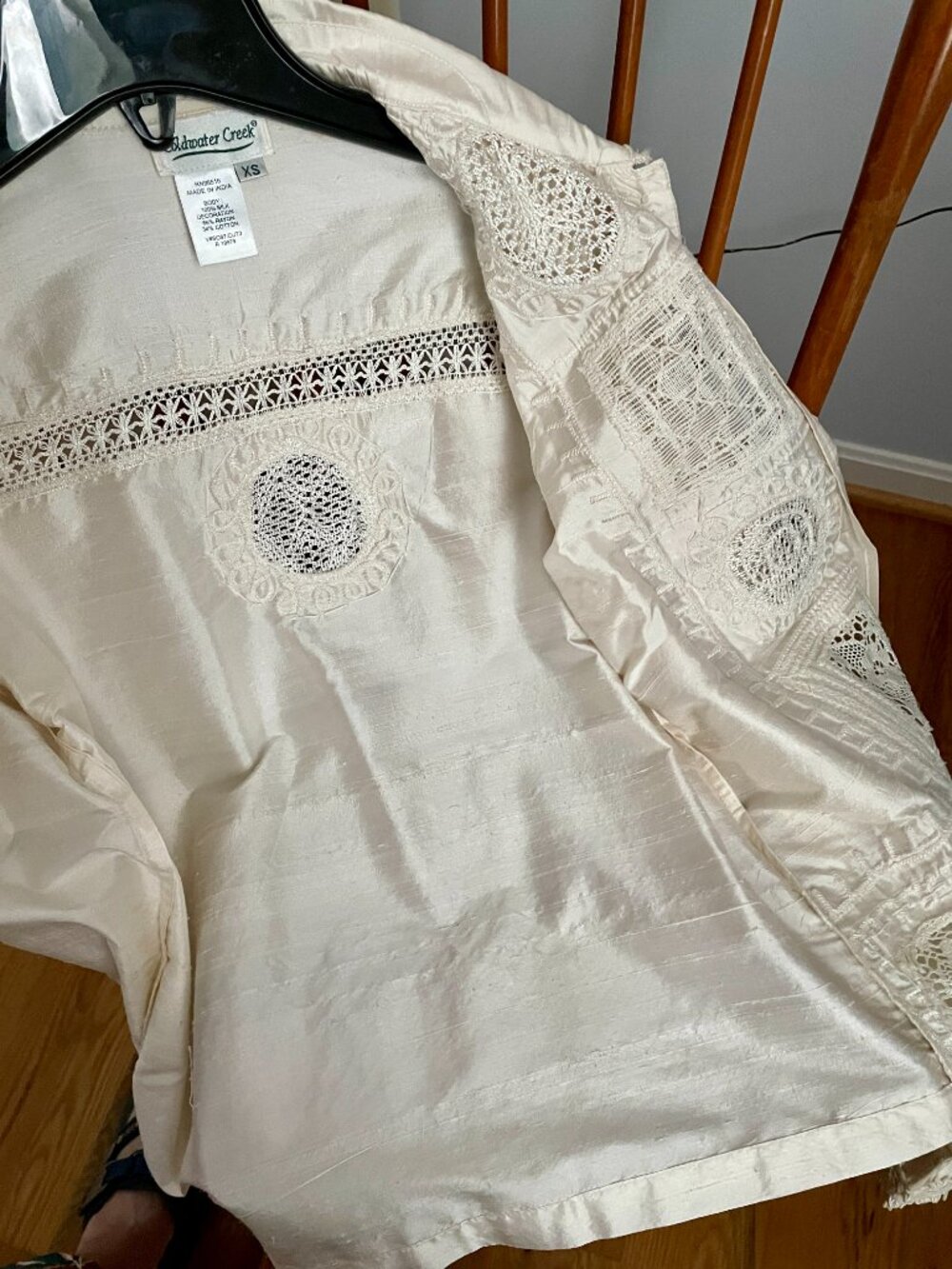 Ivory Silk Jacket - Picture 6 of 8